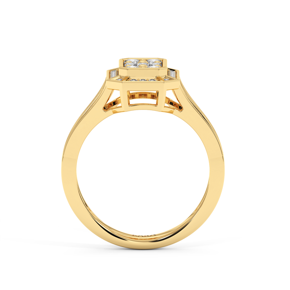 Inel cu Diamante Baget de 0.13ct si Diamante Rotunde de 0.55ct