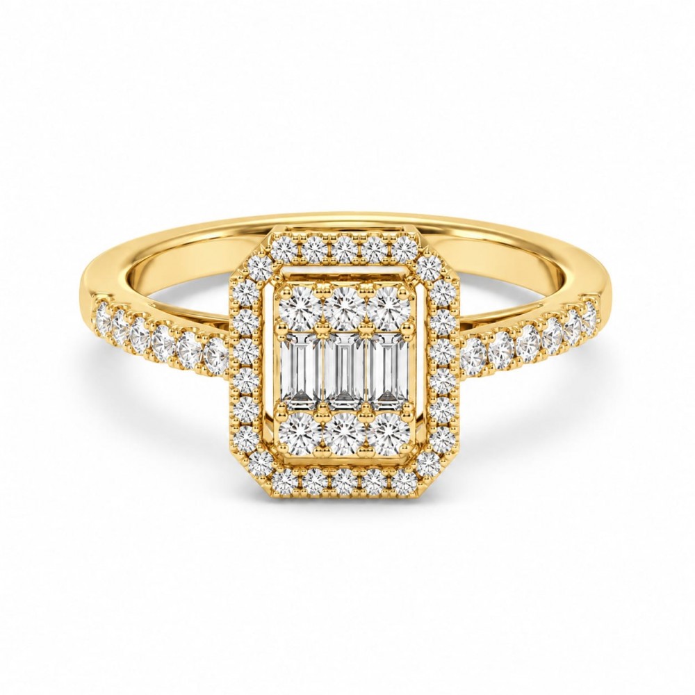 Inel cu Diamante Baget de 0.31 ct si diamante rotunde de 0.40 ct