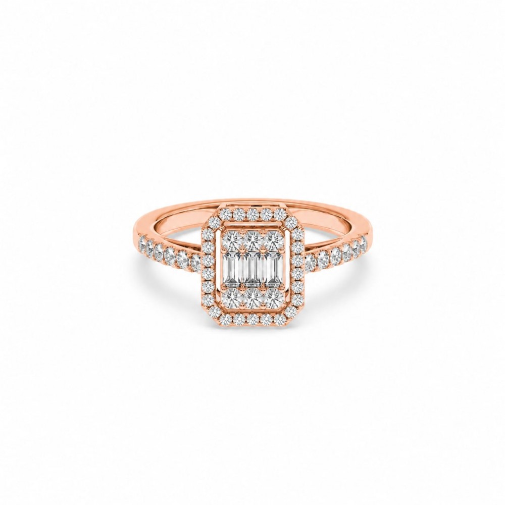 Inel cu Diamante Baget de 0.31 ct si diamante rotunde de 0.40 ct
