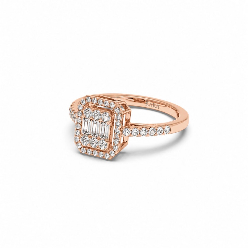 Inel cu Diamante Baget de 0.31 ct si diamante rotunde de 0.40 ct