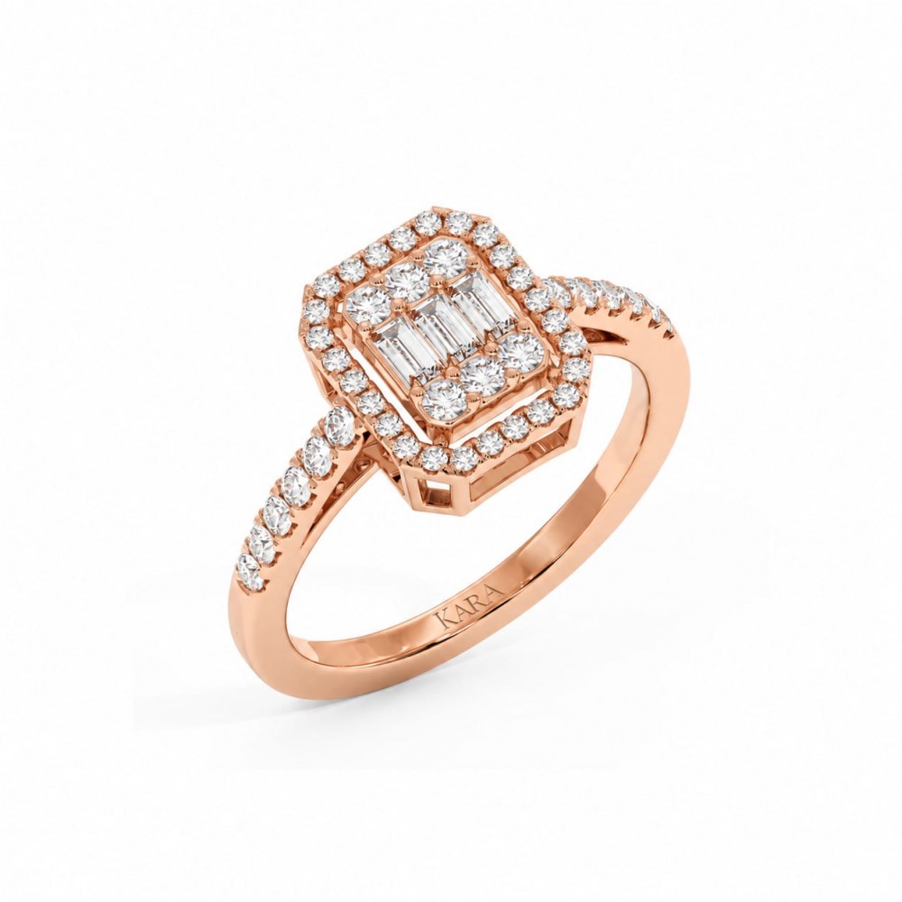 Inel cu Diamante Baget de 0.31 ct si diamante rotunde de 0.40 ct