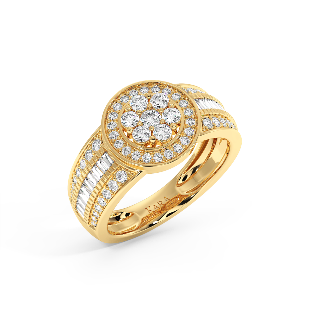 Inel cu Diamante Baget de 0.36 ct si diamante rotunde de 0.65 ct