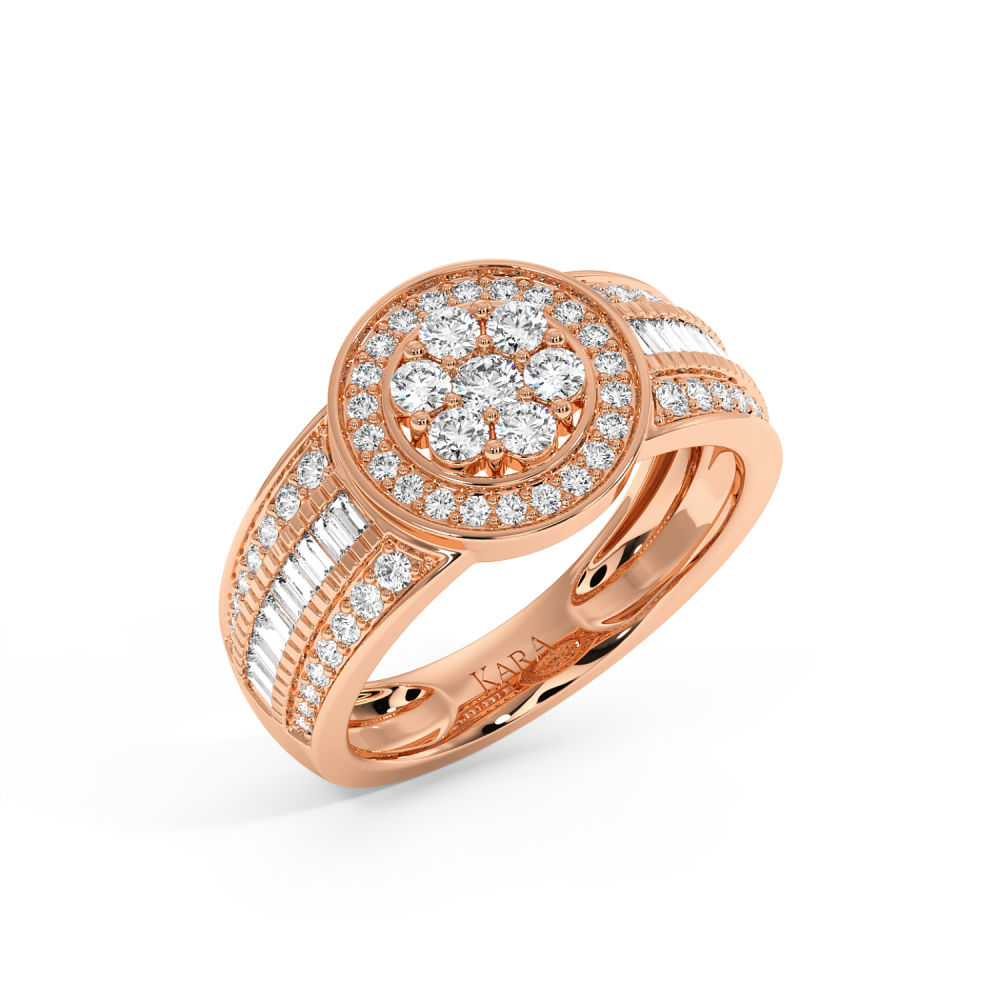 Inel cu Diamante Baget de 0.36 ct si diamante rotunde de 0.65 ct