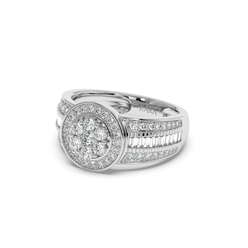 Inel cu Diamante Baget de 0.36 ct si diamante rotunde de 0.65 ct