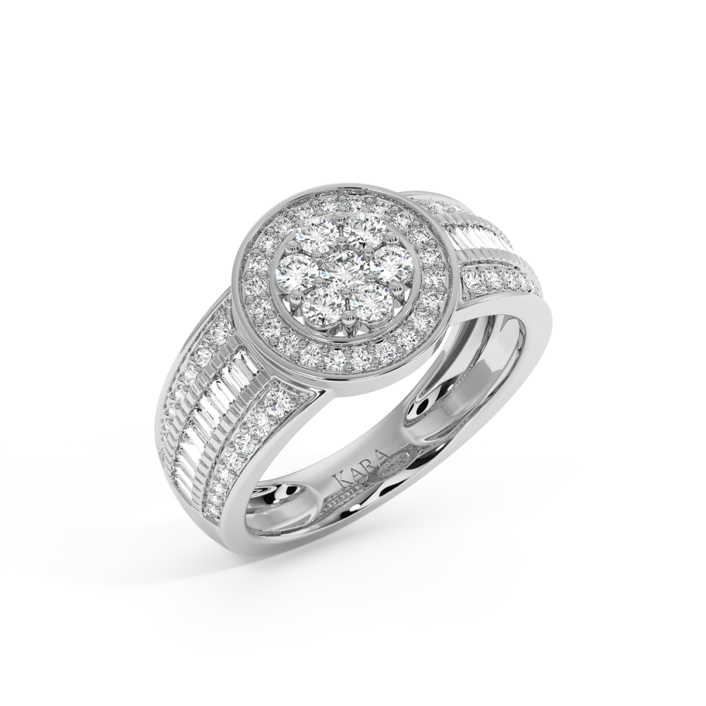 Inel cu Diamante Baget de 0.36 ct si diamante rotunde de 0.65 ct