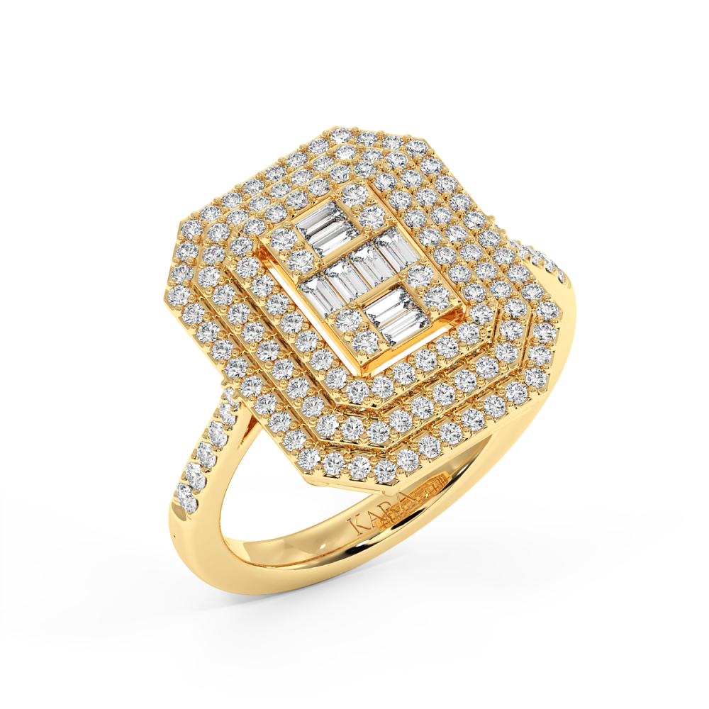 Inel cu Diamante Baget de 0.40 ct si diamante rotunde de 0.60 ct