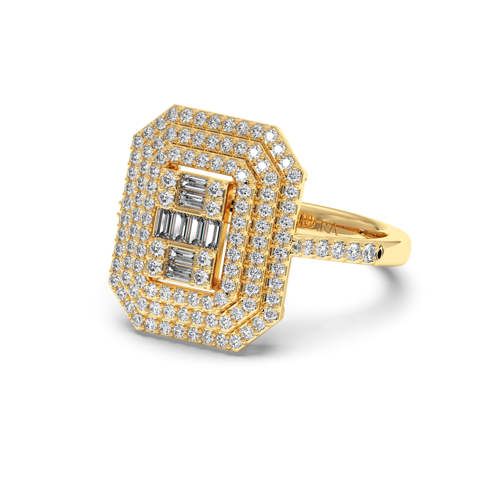 Inel cu Diamante Baget de 0.40 ct si diamante rotunde de 0.60 ct