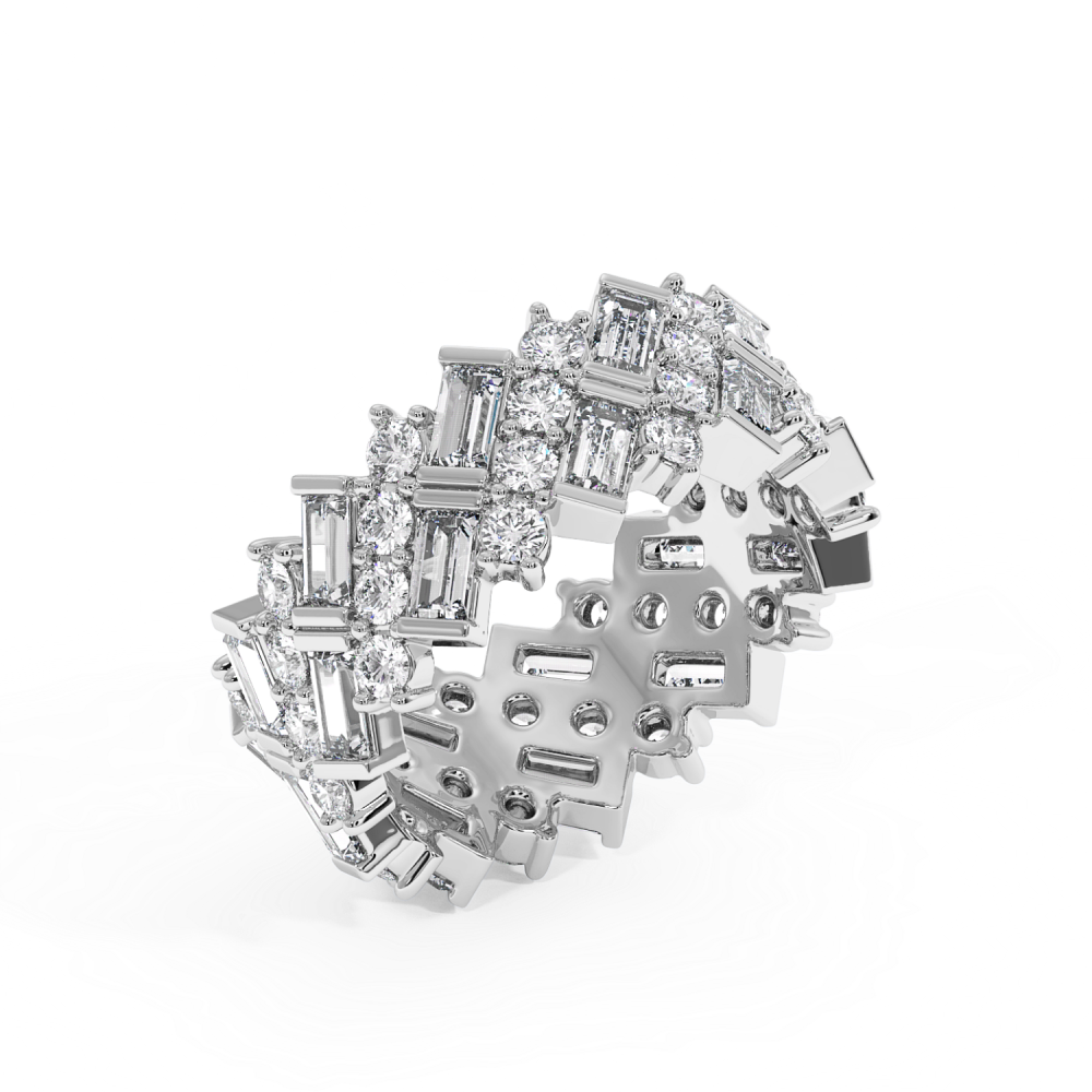 Inel cu Diamante Baget de 0.54ct si Diamante Rotunde de 1.53ct