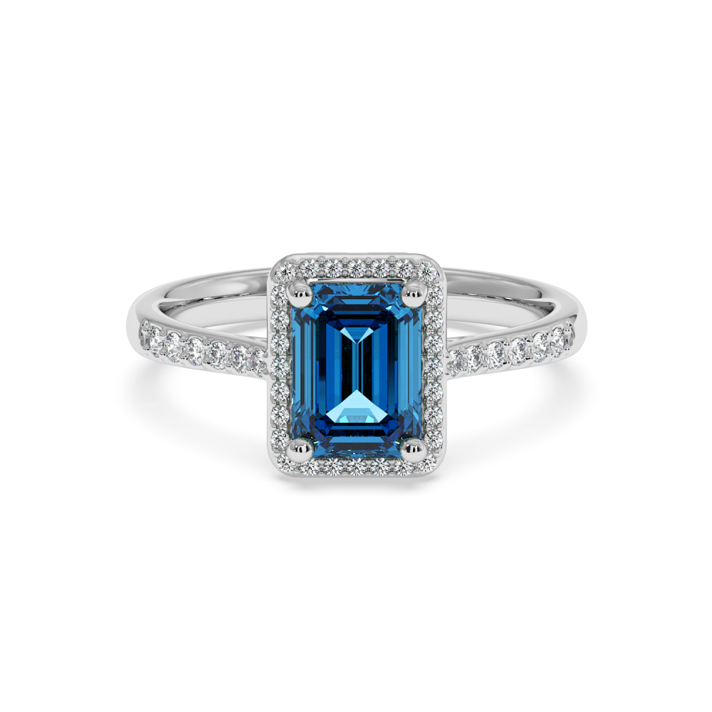 Inel cu Diamante de 0.19 ct si Blue-Topaz de 1.83 ct