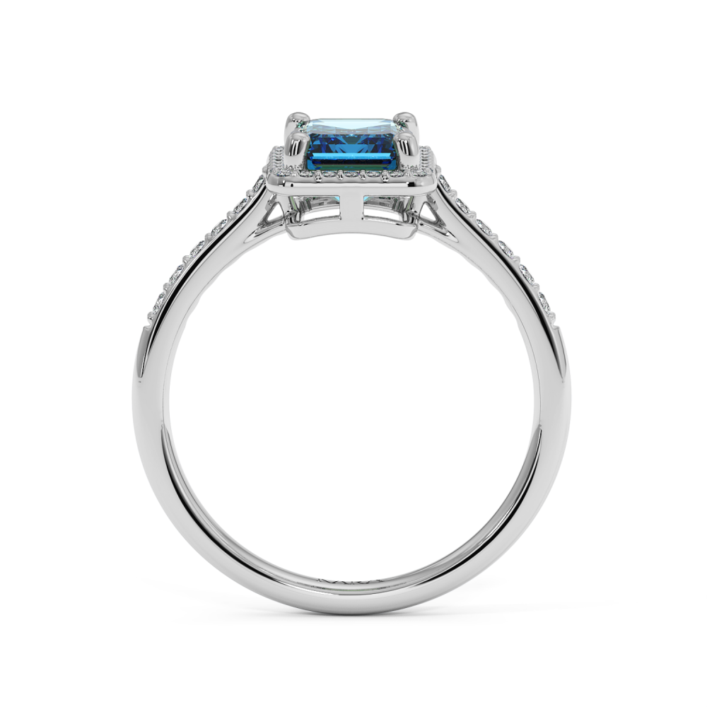 Inel cu Diamante de 0.19 ct si Blue-Topaz de 1.83 ct