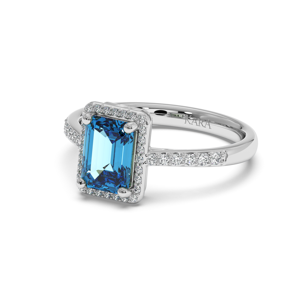 Inel cu Diamante de 0.19 ct si Blue-Topaz de 1.83 ct