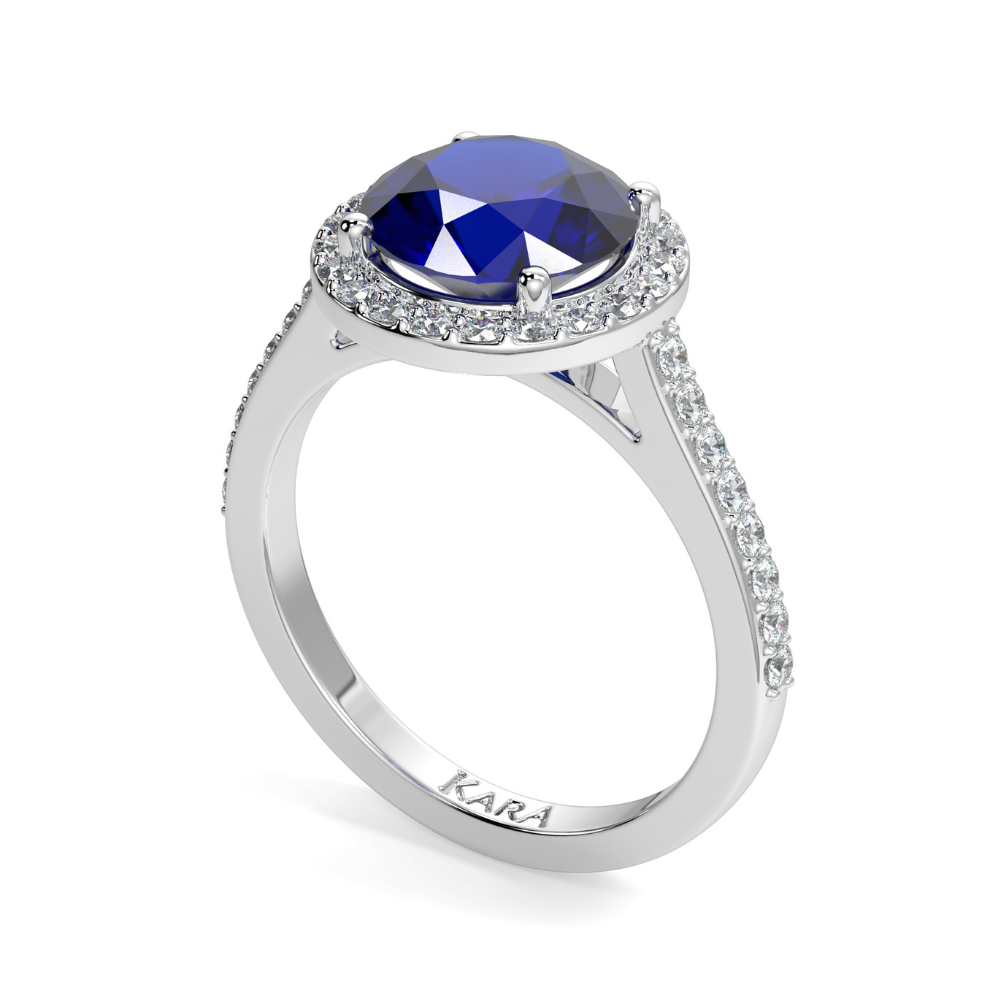 Inel cu Diamante de 0.30 ct si Safir de 0.54 ct