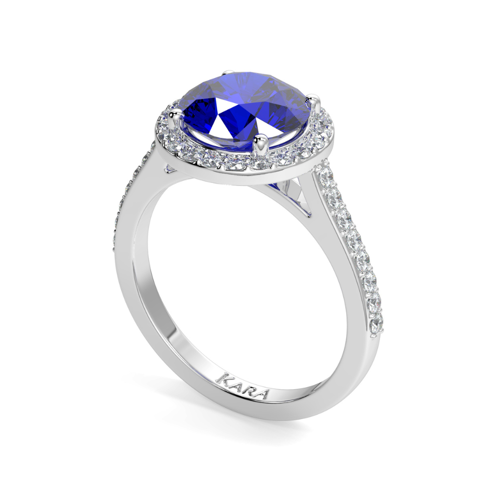 Inel cu diamante de 0.30 ct si Tanzanite de 0.54 ct