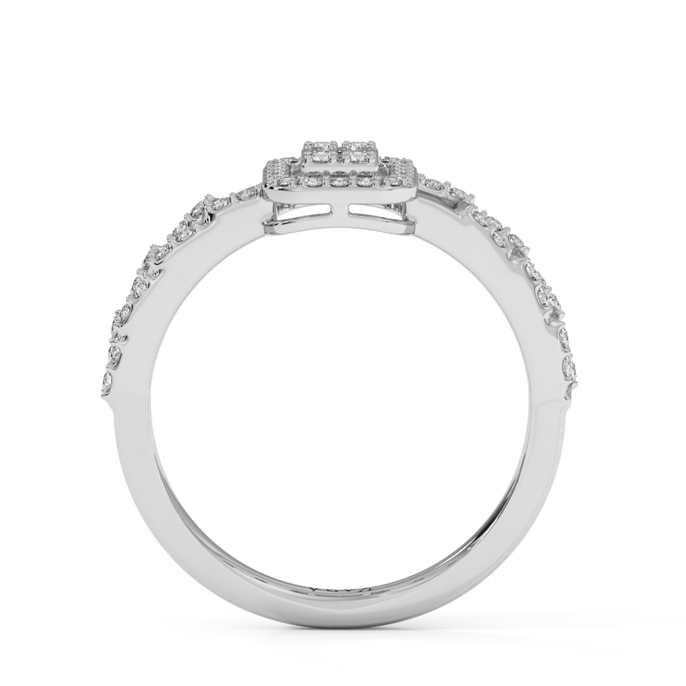 Inel cu Diamante rotunde de 0.32 ct si Diamante Baget de 0.02 ct