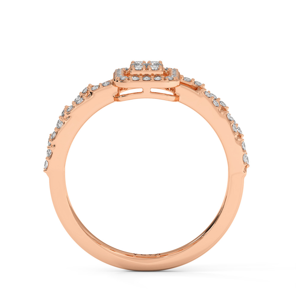 Inel cu Diamante rotunde de 0.32 ct si Diamante Baget de 0.02 ct