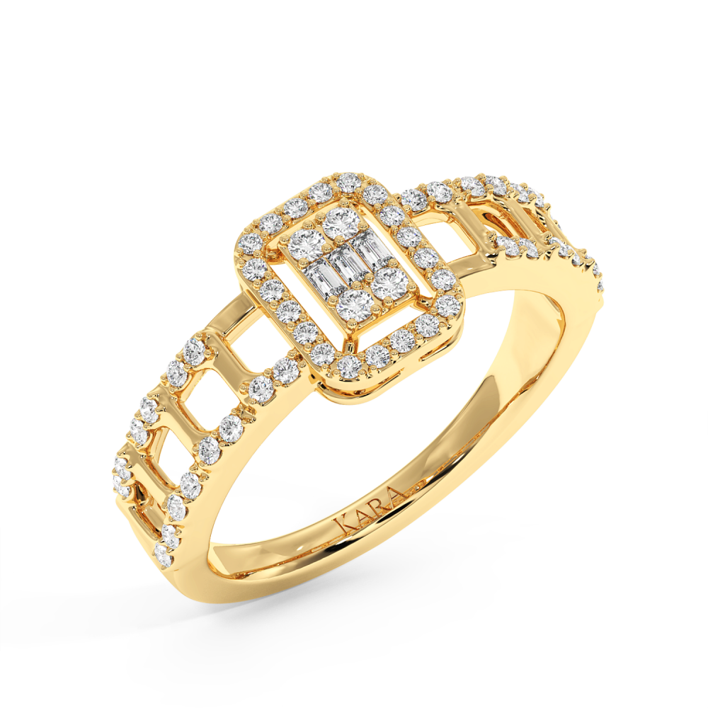 Inel cu Diamante rotunde de 0.32 ct si Diamante Baget de 0.02 ct