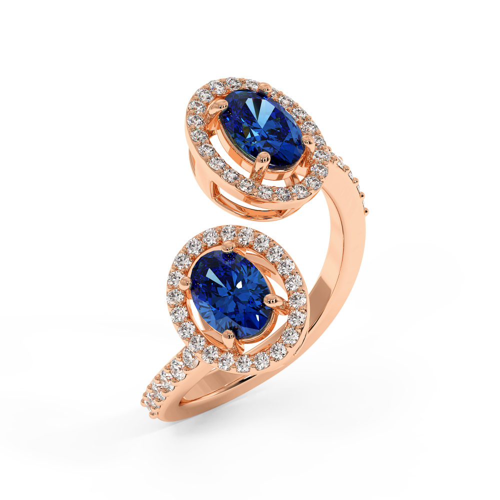 Inel cu Diamante de 0.32 ct si Safire de 1.32 ct