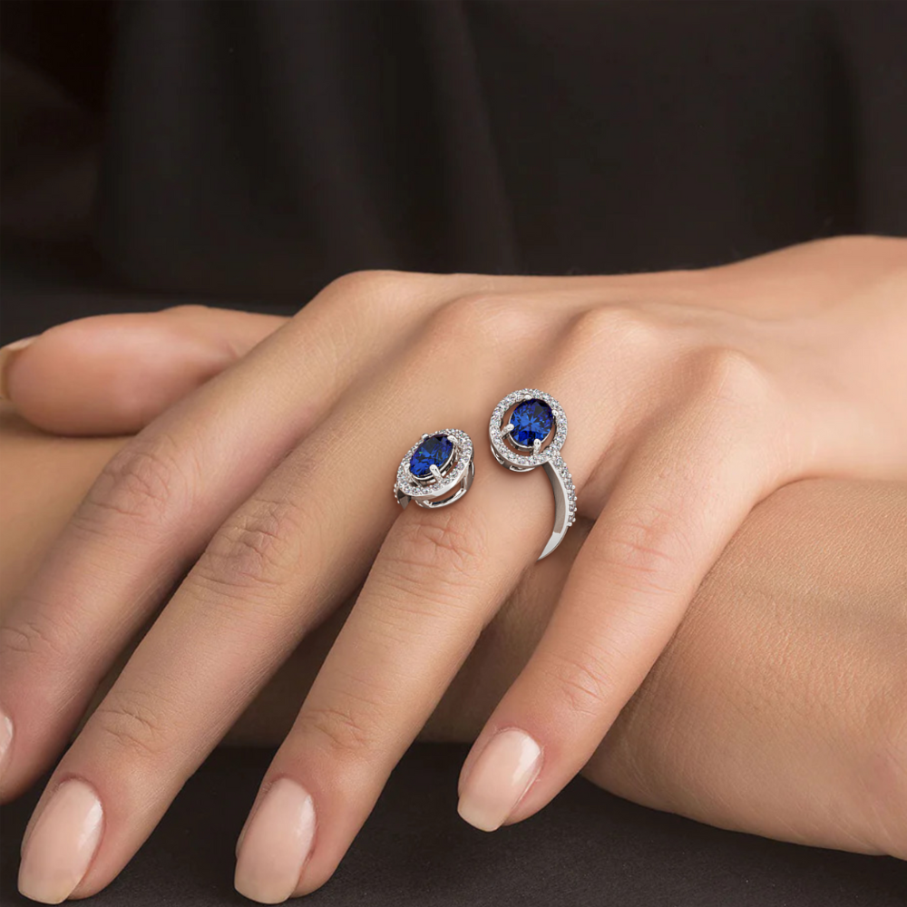 Inel cu Diamante de 0.32 ct si Safire de 1.32 ct