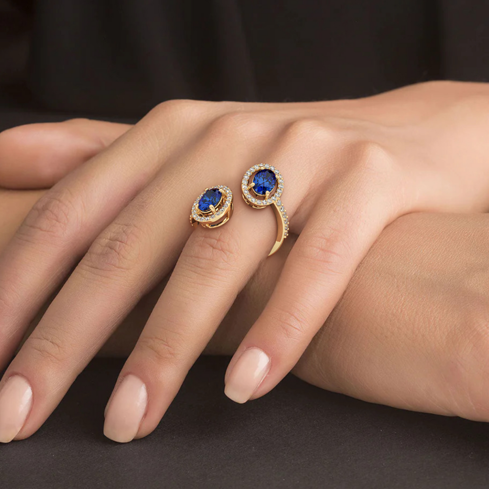 Inel cu Diamante de 0.32 ct si Safire de 1.32 ct