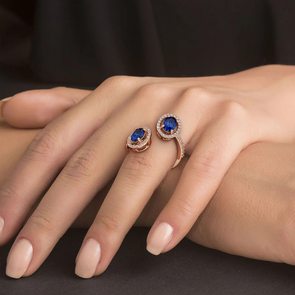 Inel cu Diamante de 0.32 ct si Safire de 1.32 ct