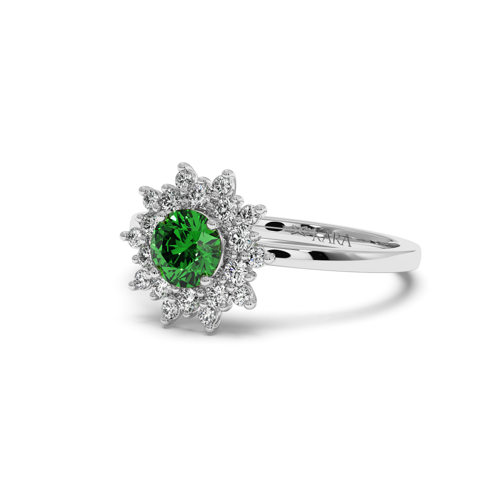 Inel cu Diamante de 0.60 ct si Smarald de 0.51 ct