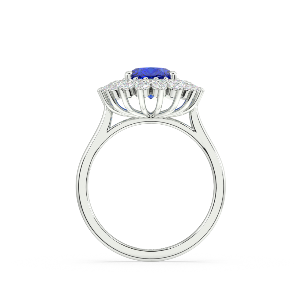 Inel cu Diamante de 0.70 ct si Safir de 1.61 ct