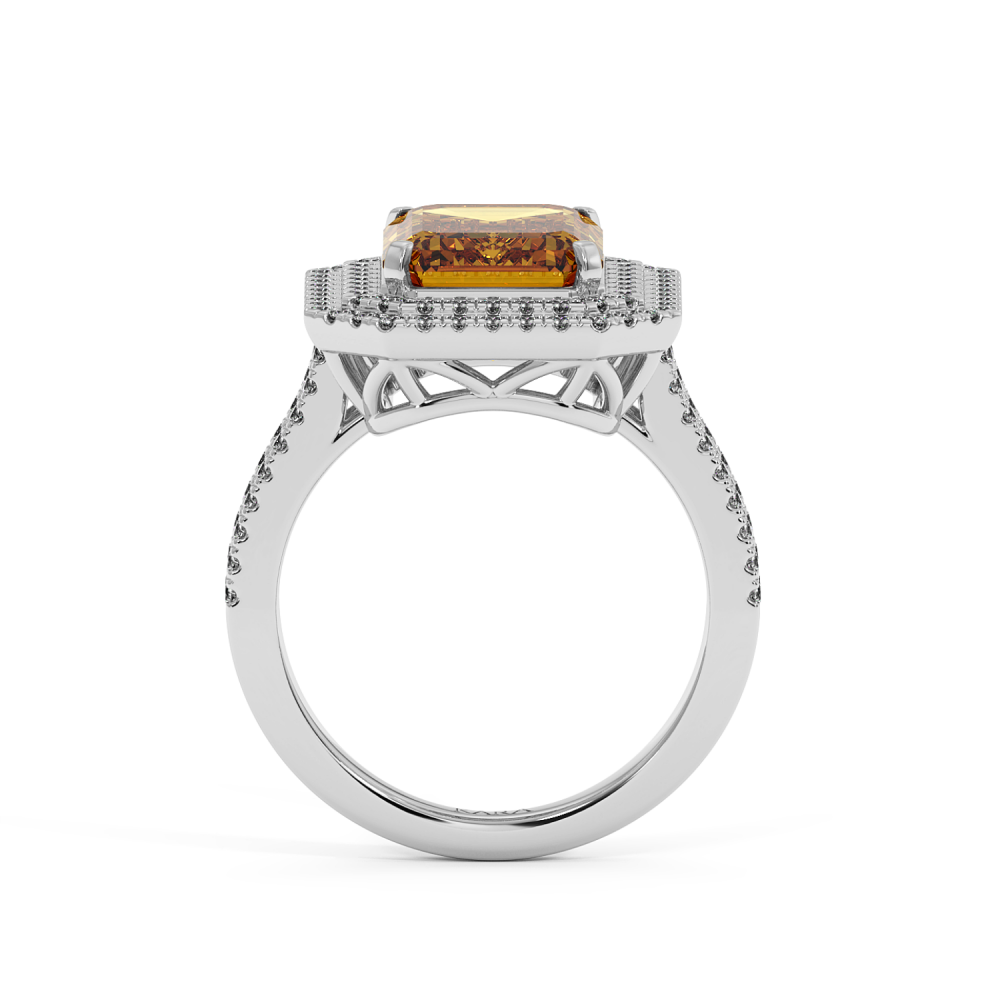Inel cu Diamante de 0.72 ct si Citrine de 4.51 ct