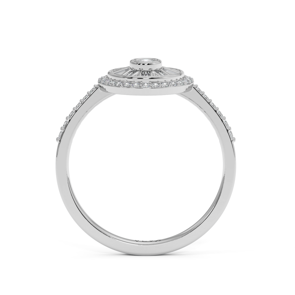 Inel cu Diamante rotunde de 0.23 ct si Diamante Baget de 0.10 ct