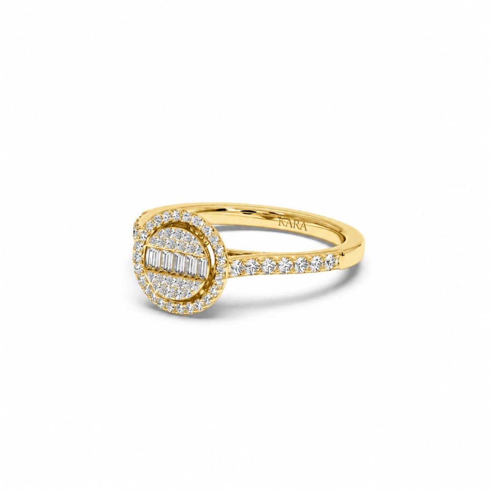 Inel cu Diamante rotunde de 0.29 ct si Diamante Baget de 0.14 ct