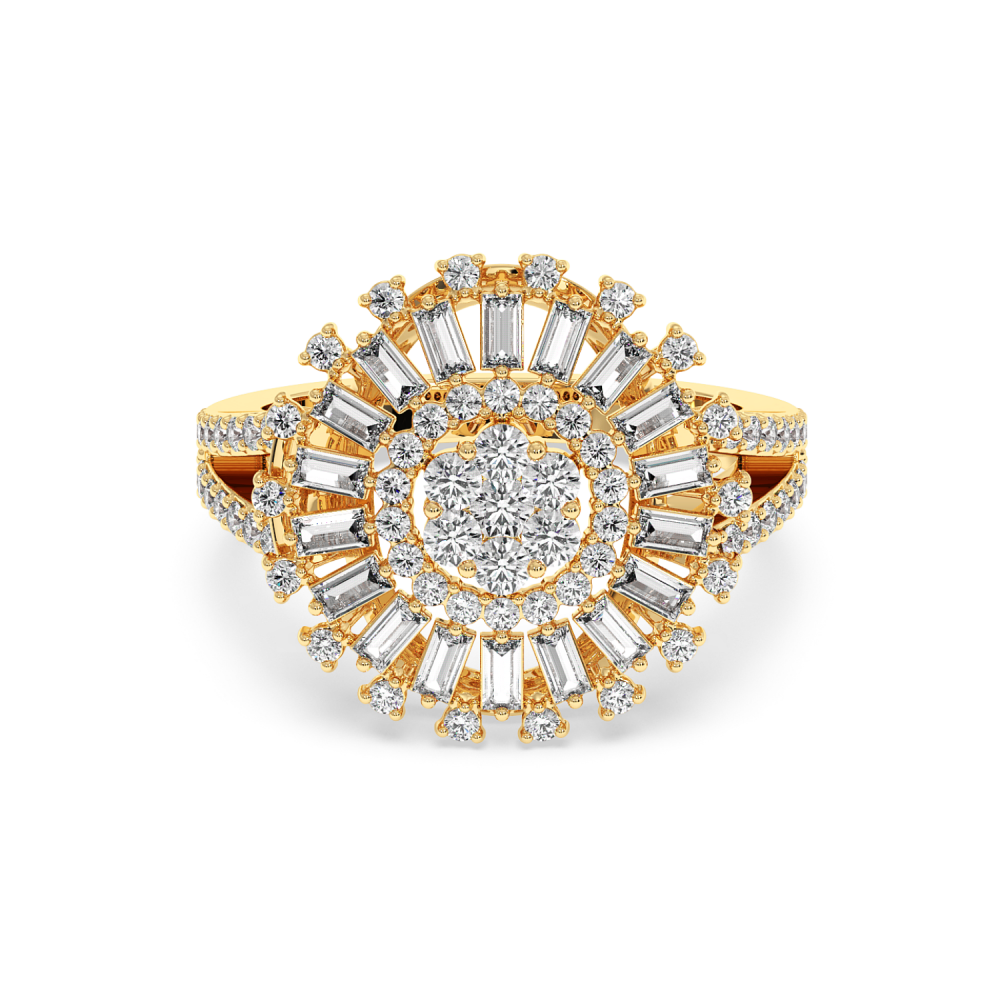 Inel cu Diamante rotunde de 0.66 ct si Diamante Baget de 0.45 ct