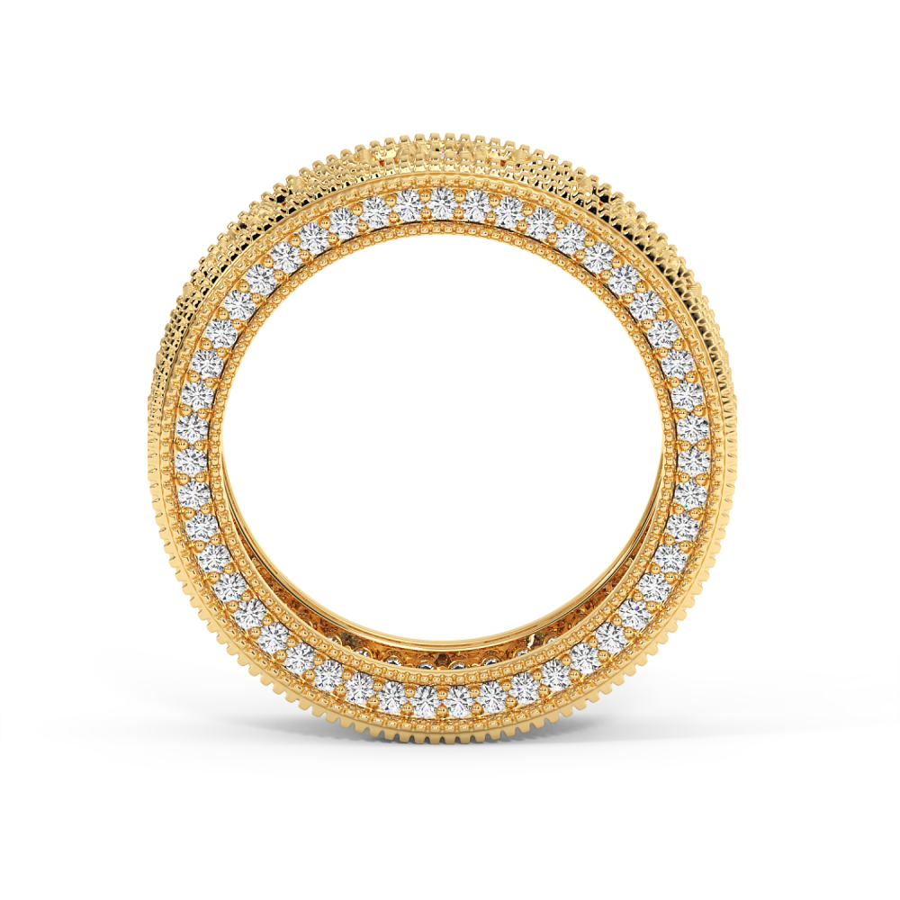 Inel Eternity/Verigheta cu Diamante Rotunde de 2.01ct si Diamante Princess Cut de 0.64ct