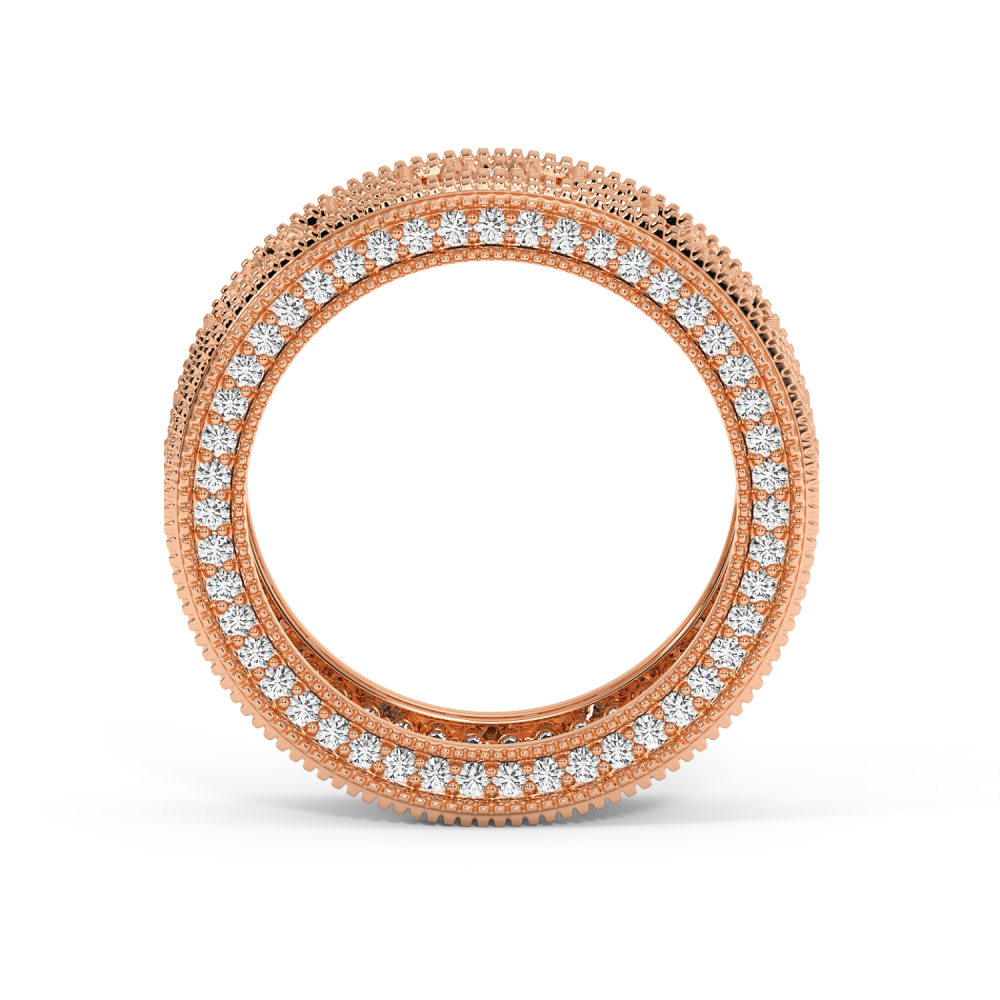 Inel Eternity/Verigheta cu Diamante Rotunde de 2.01ct si Diamante Princess Cut de 0.64ct