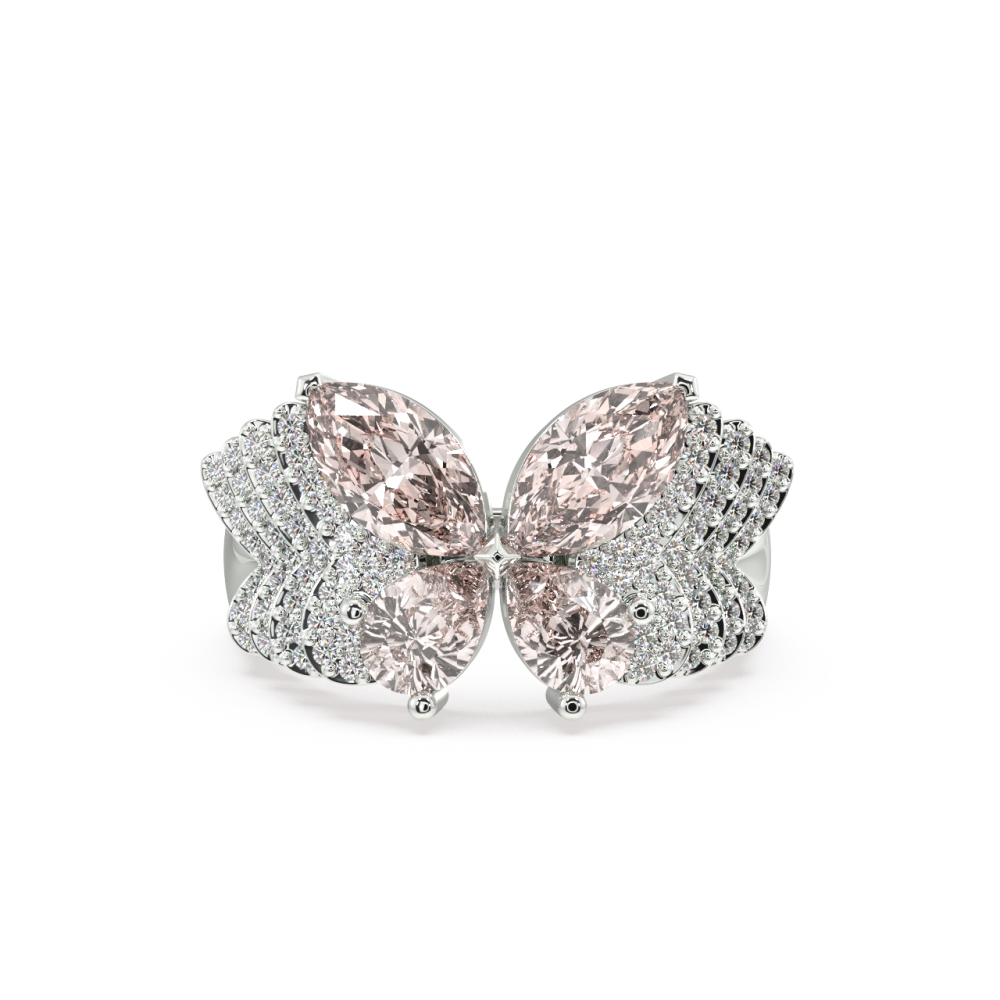 Inel cu Morganit de 2.24 ct si Diamante de 0.27ct