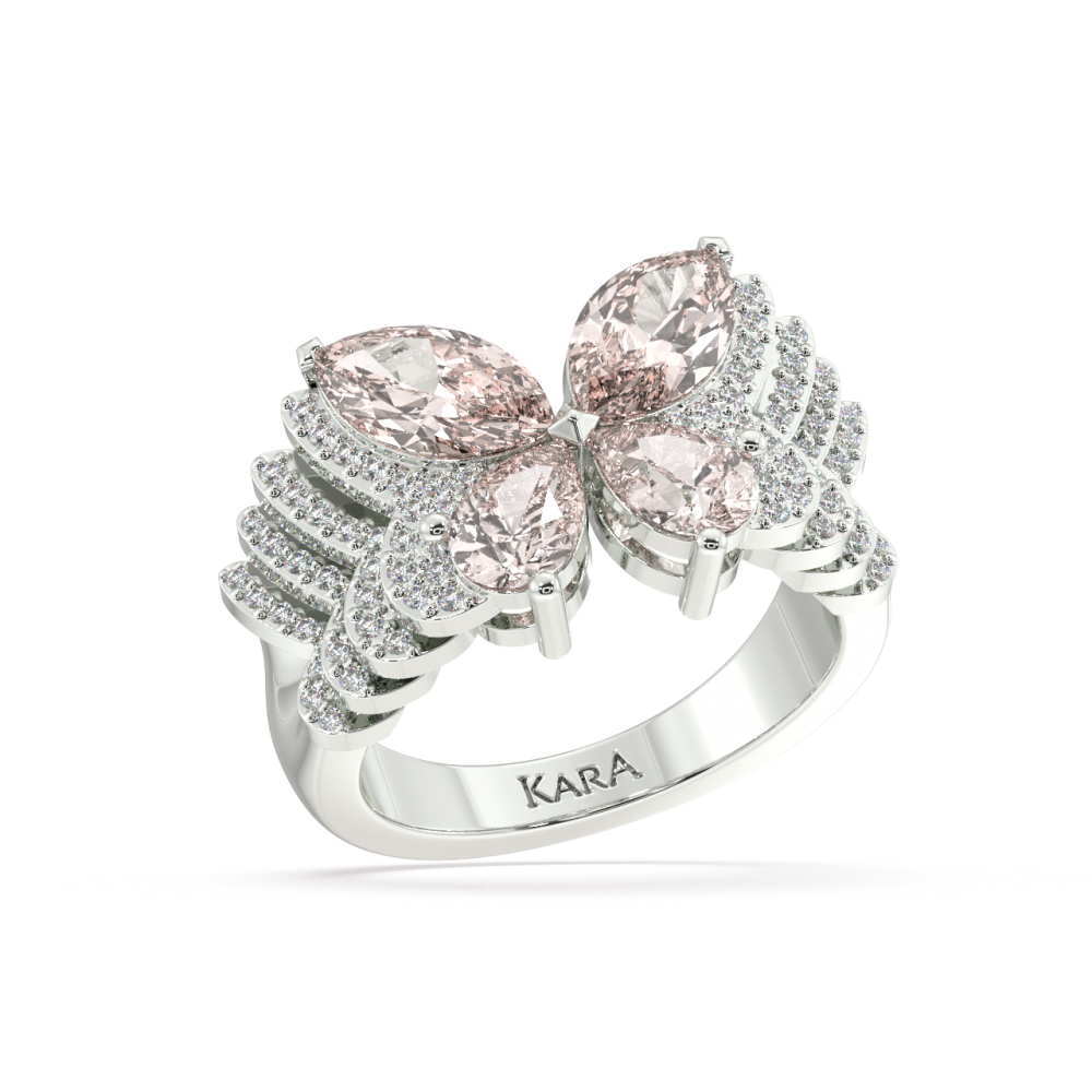 Inel cu Morganit de 2.24 ct si Diamante de 0.27ct