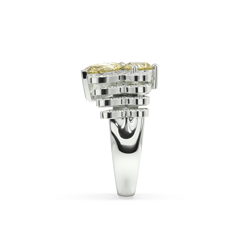 Inel cu Safir Galben de 2.24 ct si Diamante de 0.27ct