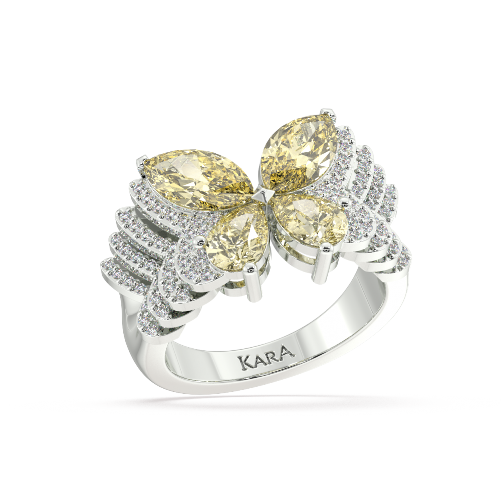 Inel cu Safir Galben de 2.24 ct si Diamante de 0.27ct