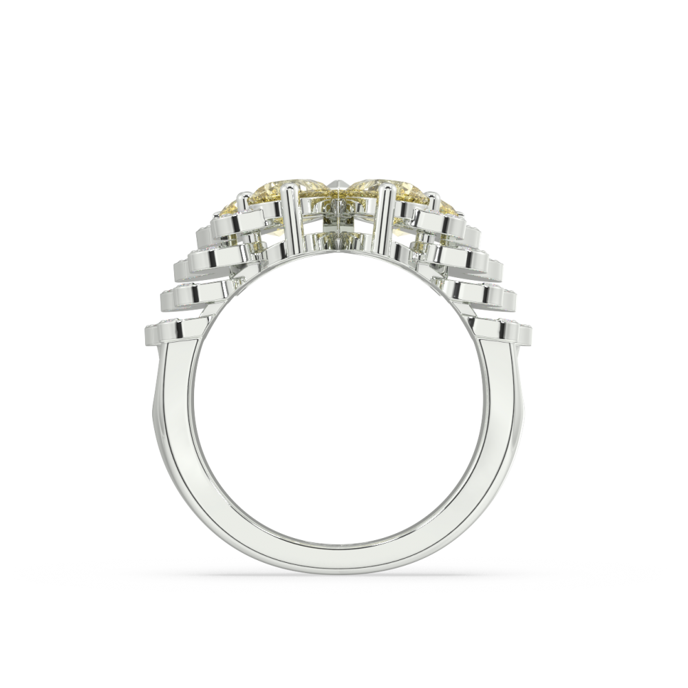 Inel cu Safir Galben de 2.24 ct si Diamante de 0.27ct