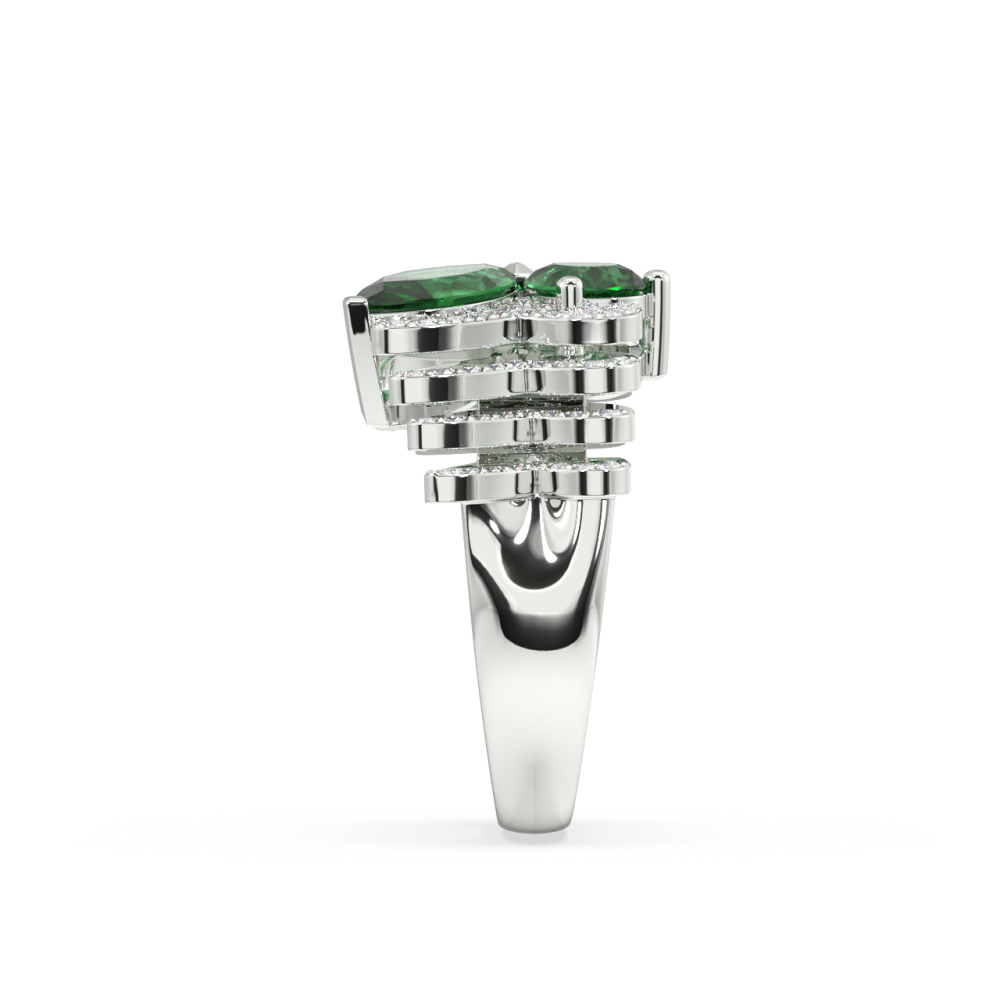 Inel cu Smaralde de 2.24 ct, Diamante de 0.27 ct