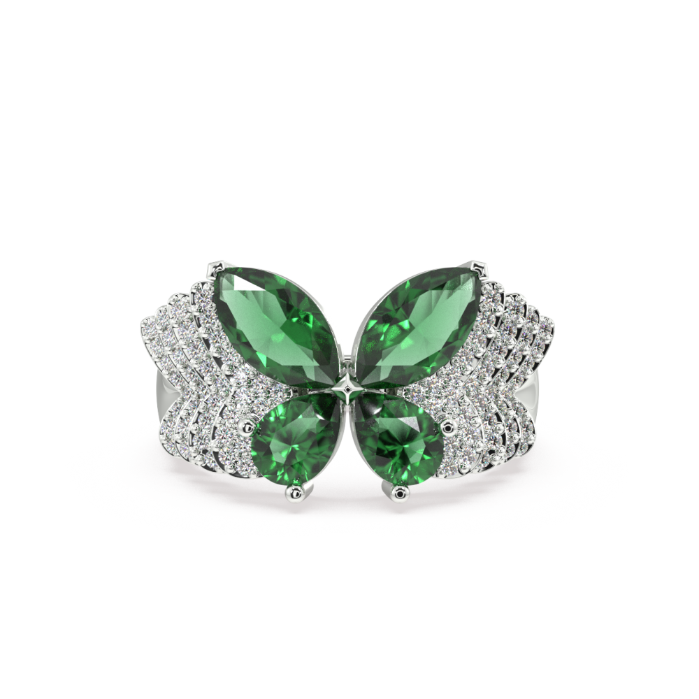 Inel cu Smaralde de 2.24 ct, Diamante de 0.27 ct