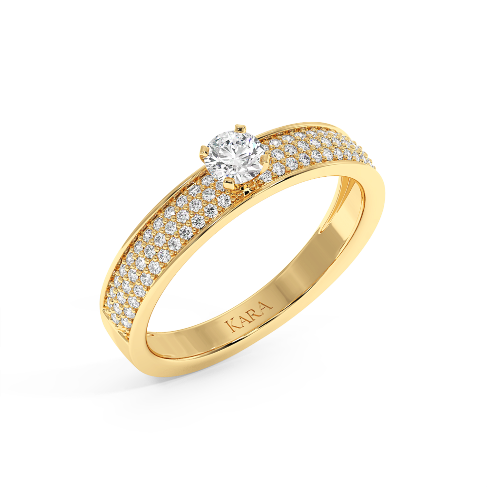 Inel de logodna cu diamant central de 0.22 ct si diamante laterale de 0.25 ct