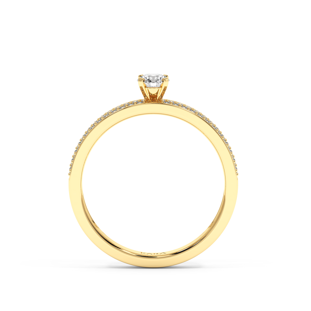 Inel de logodna cu diamant central de 0.22 ct si diamante laterale de 0.25 ct