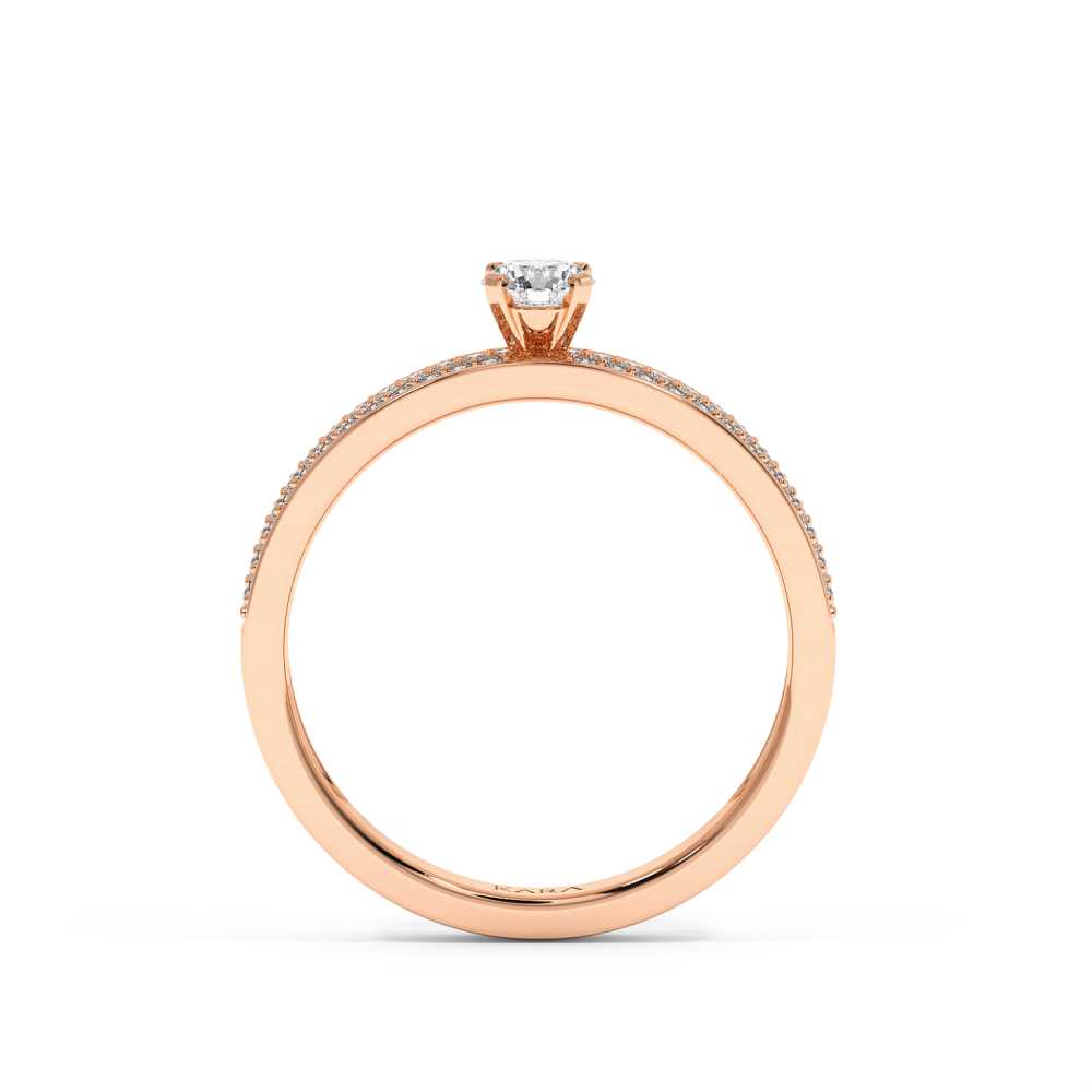 Inel de logodna cu diamant central de 0.22 ct si diamante laterale de 0.25 ct