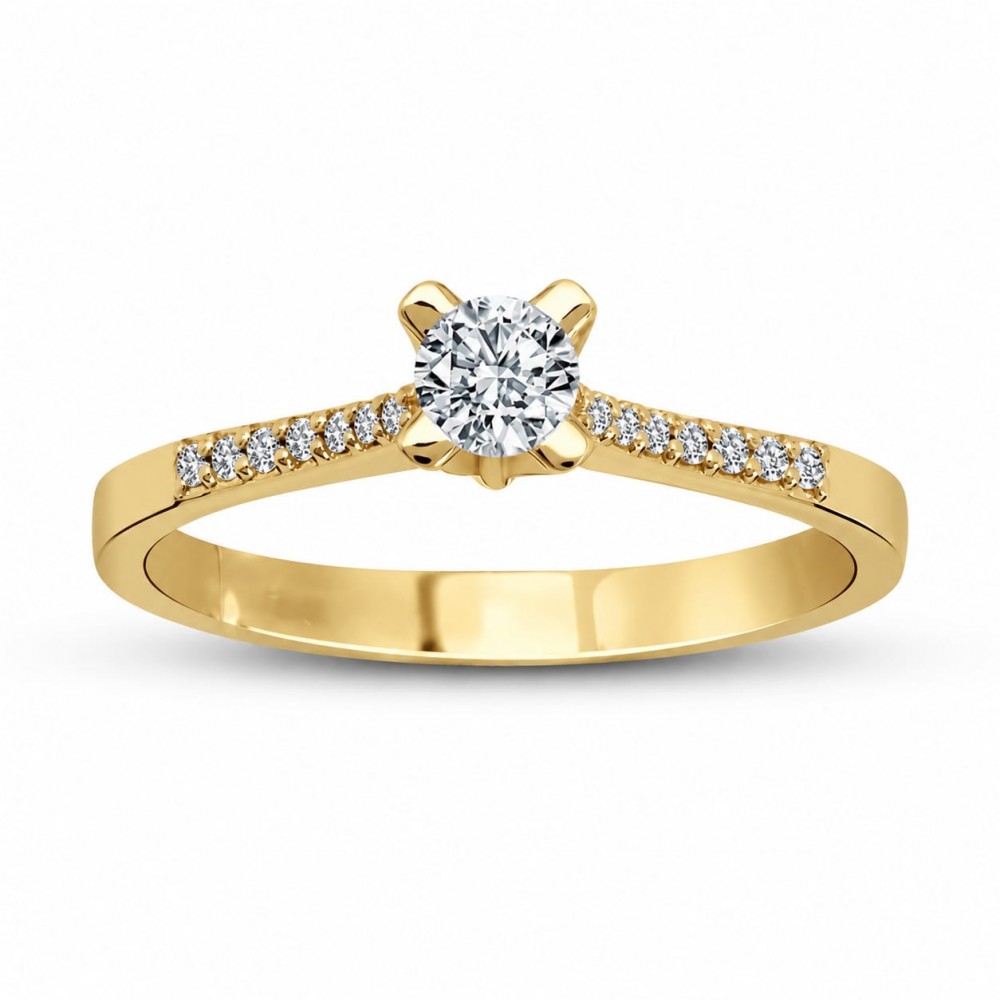 Inel de logodna cu diamant central de 0.25 ct si diamante laterale de 0.20 ct