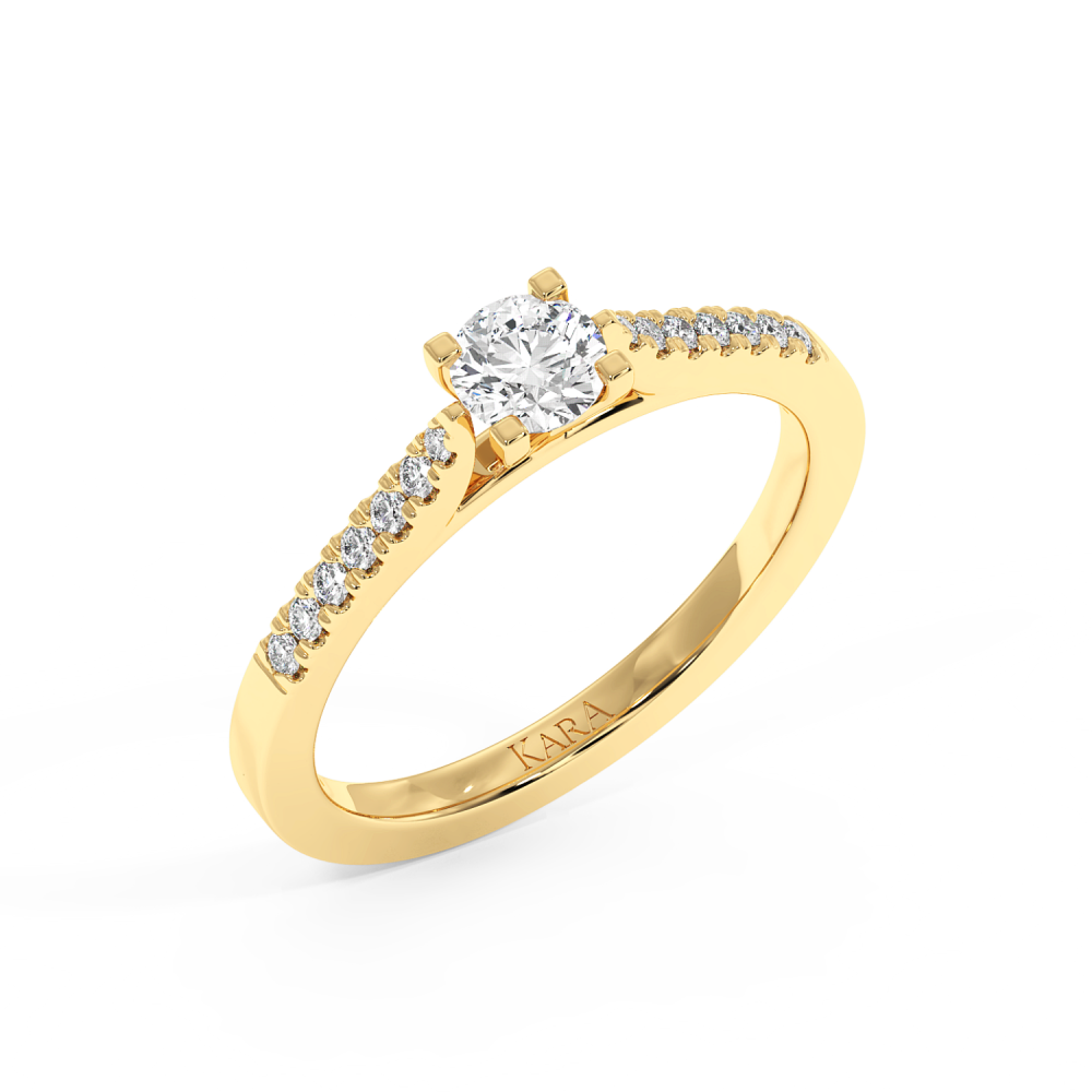 Inel de logodna cu Diamant central de 0.30 ct si diamante laterale de 0.10 ct