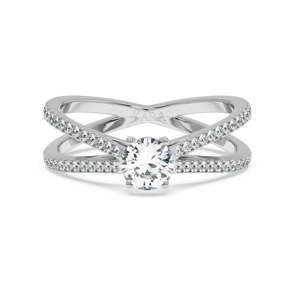 Inel de logodna cu Diamant central de 0.33 ct si diamante laterale de 0.37 ct