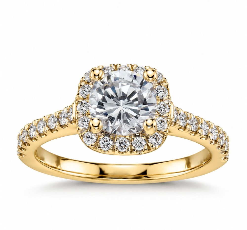 Inel de logodna cu Diamant central de 0.30 ct si diamante laterale de 0.20 ct