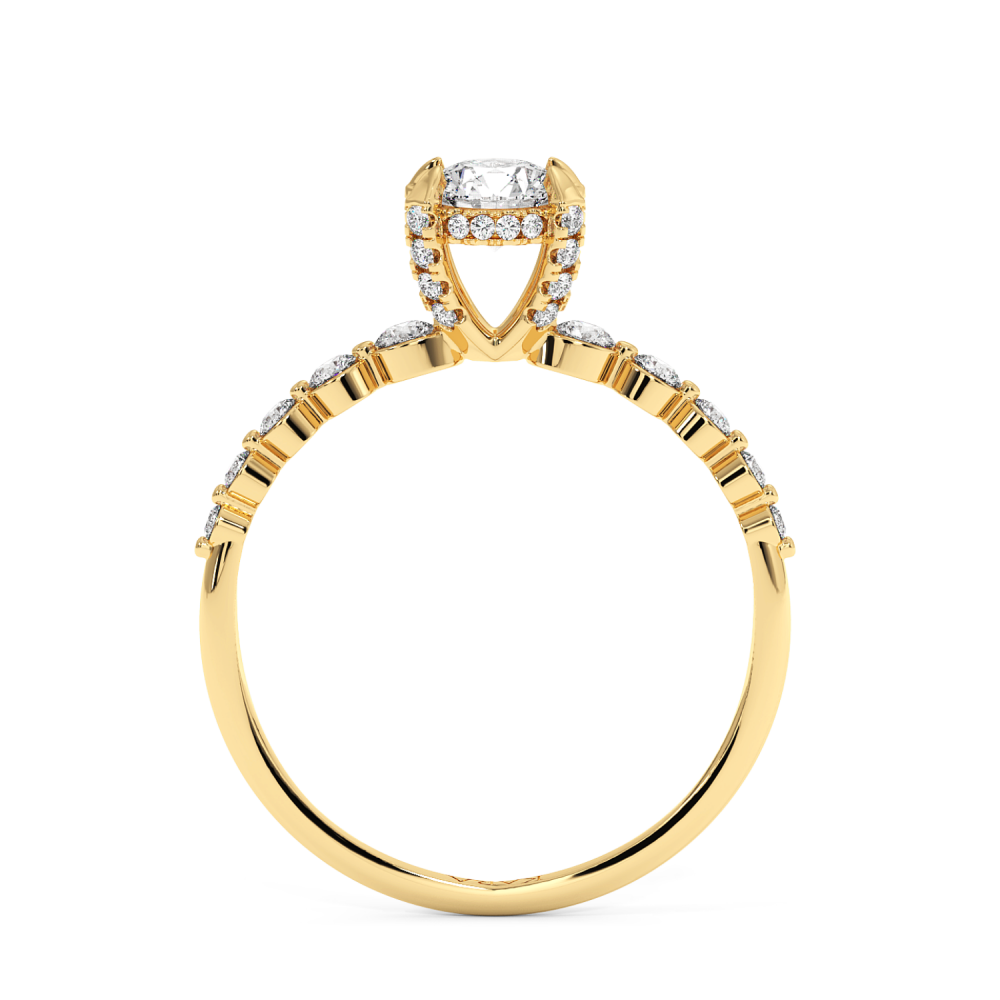 Inel de logodna cu Diamant central de 0.30 ct si diamante laterale de 0.23 ct