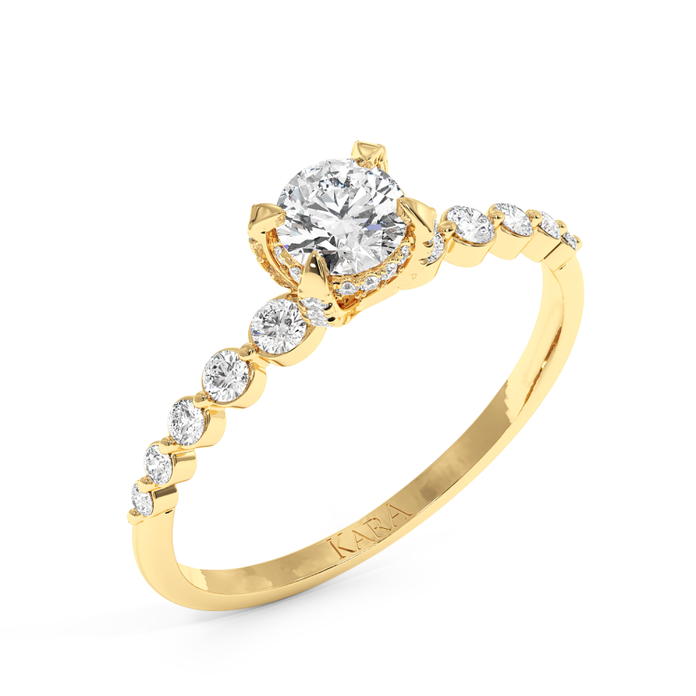 Inel de logodna cu Diamant central de 0.30 ct si diamante laterale de 0.23 ct