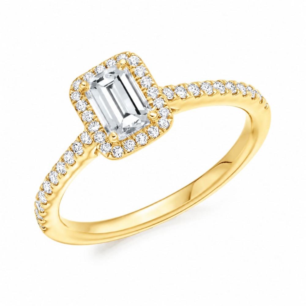 Inel de logodna cu diamant central de 0.31 ct si diamante laterale de 0.21 ct