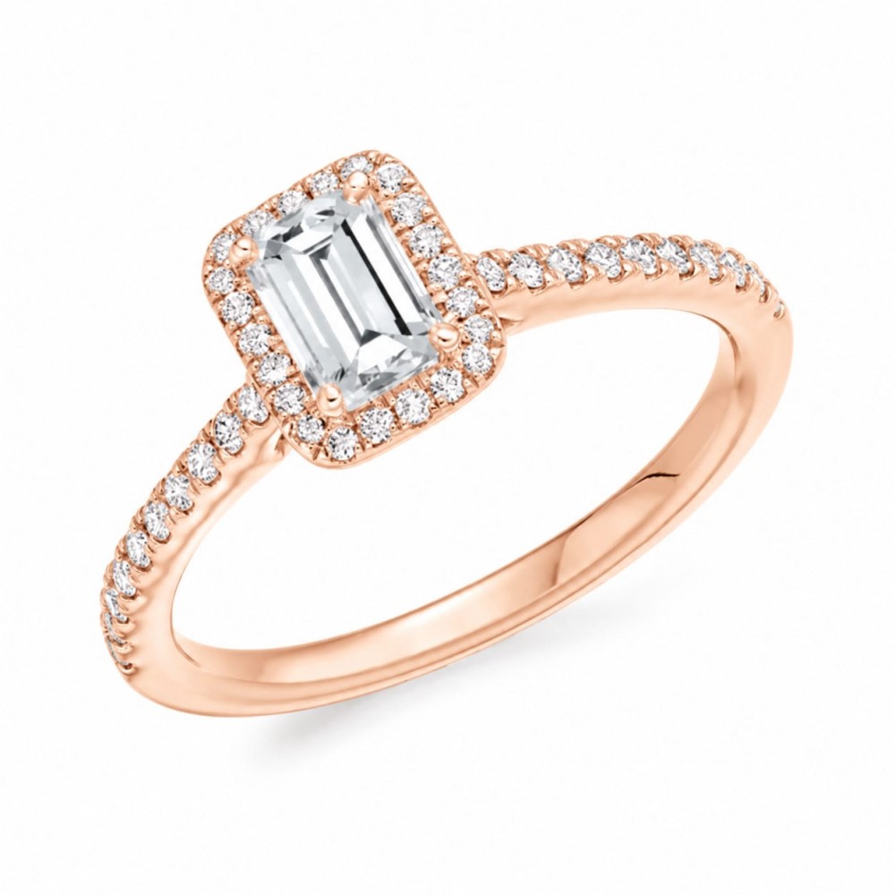 Inel de logodna cu diamant central de 0.31 ct si diamante laterale de 0.21 ct